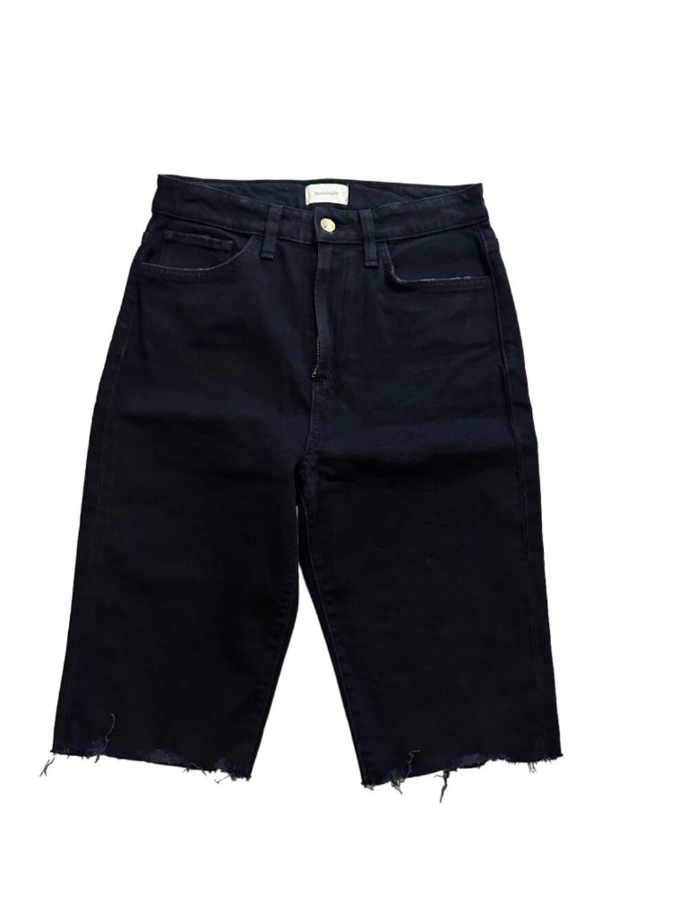 FAVORITE DAUGHTER Black Bermuda Denim Shorts Size 27 NEW